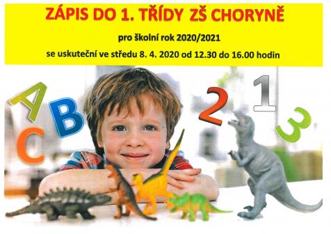 Zápis dětí do 1. třídy základní školy