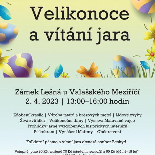 Velikonoce a vítání jara  Zámek Lešná u Valašského Meziříčí 2. 4. 2023, 13:00–16:00 hodin 1