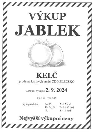 Výkup jablek Kelč - zahájení výkupu od 2.9.2024 1
