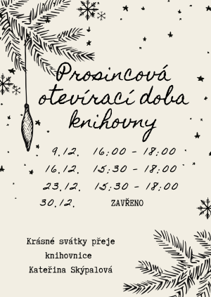 Prosincová otevírací doba